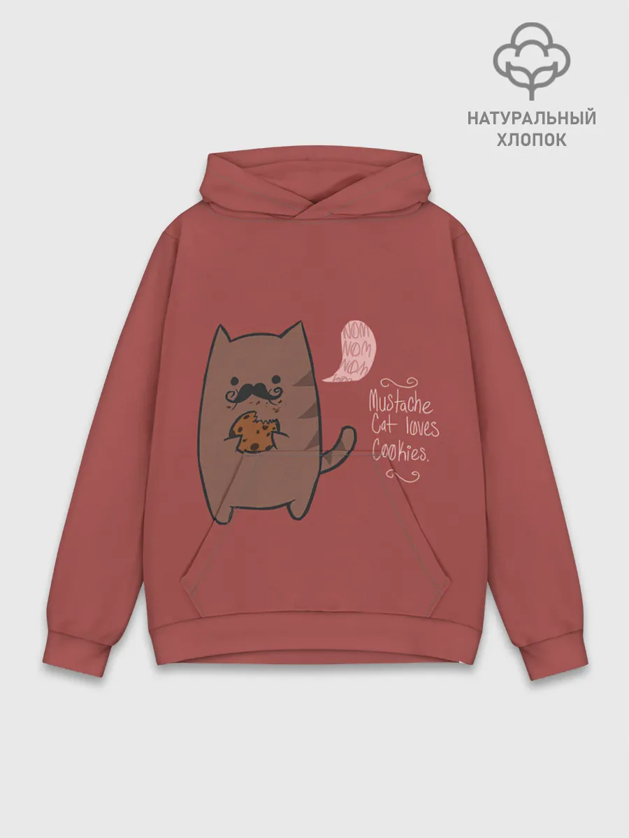 Худи мужской база хлопок / Котик любит печеньки
