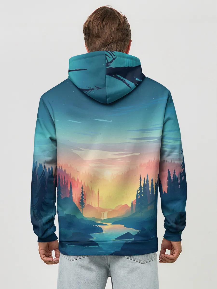 Худи мужской база хлопок / Природа