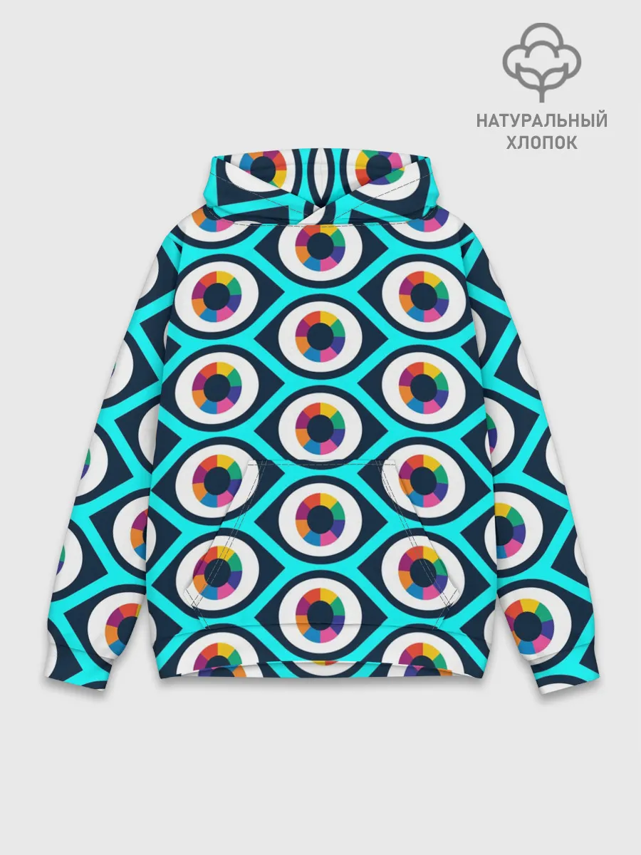 Худи мужской база хлопок / Глаза паттерн