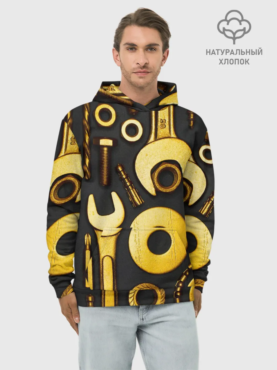 Худи мужской база хлопок / КЛЮЧ ГАЙКА