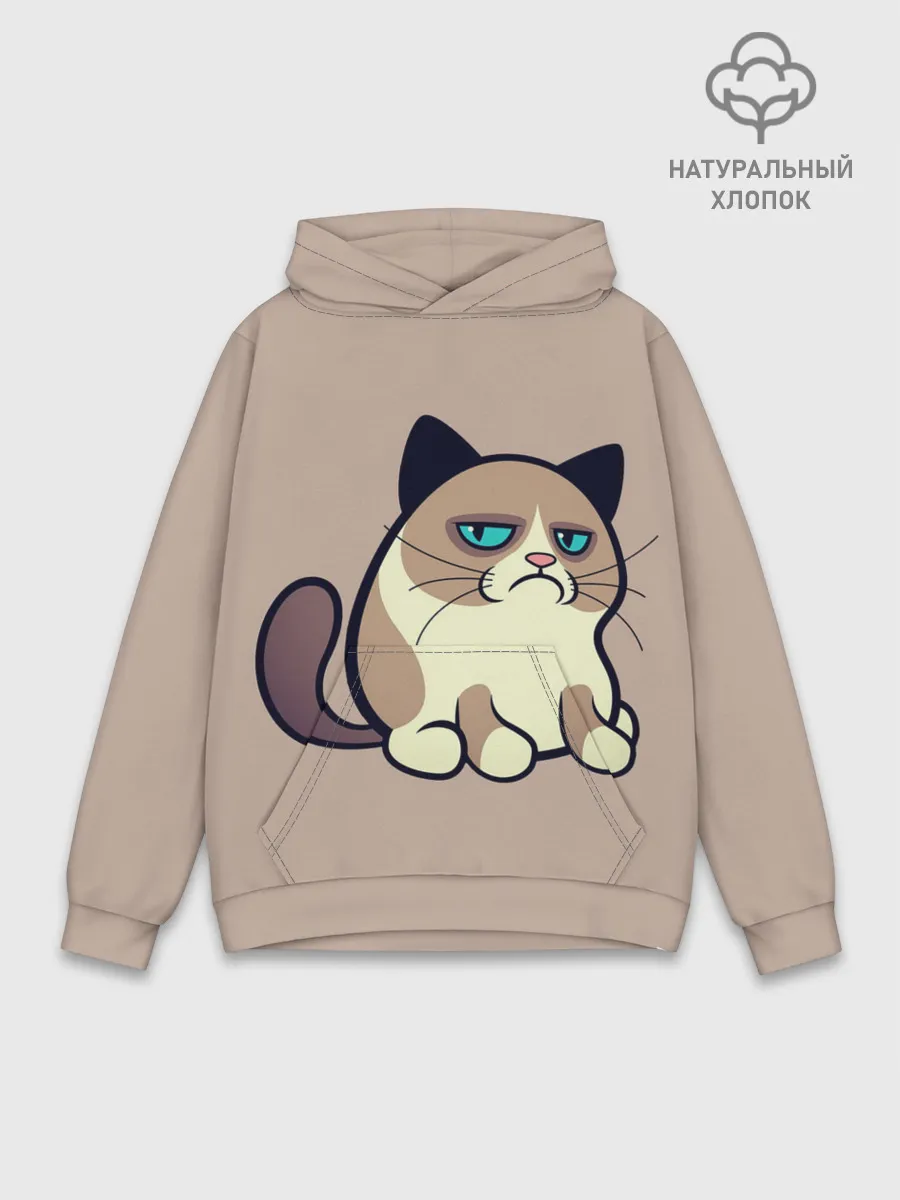 Худи мужской база хлопок / Великий Grumpy Cat