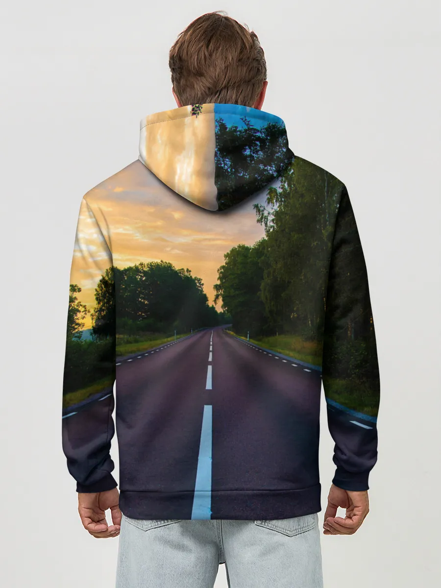 Худи мужской база хлопок / дорога