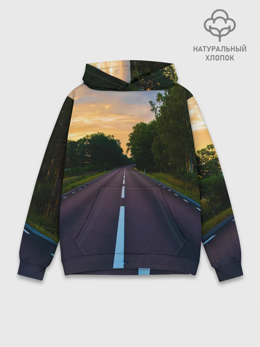 Худи мужской база хлопок / дорога