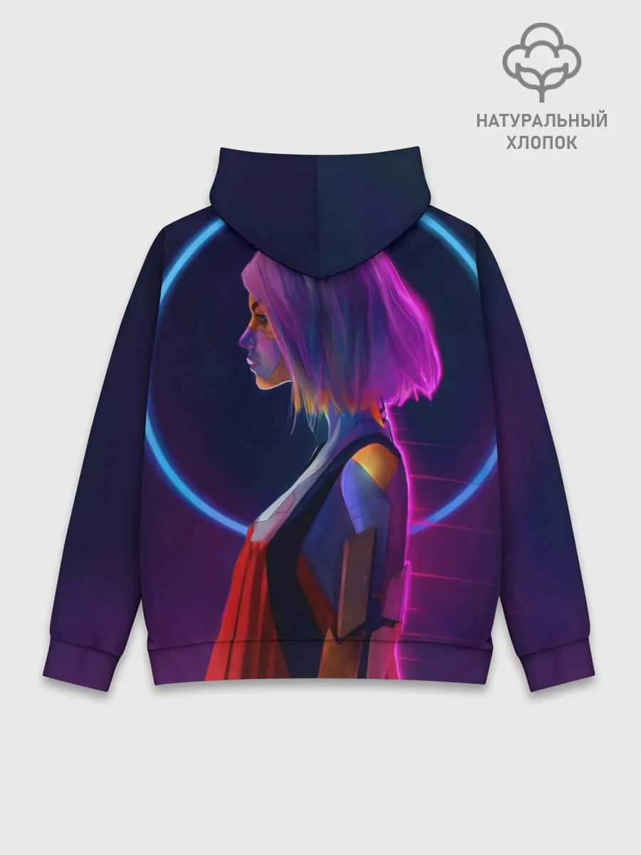 Худи мужской база хлопок / Девушка в неоне