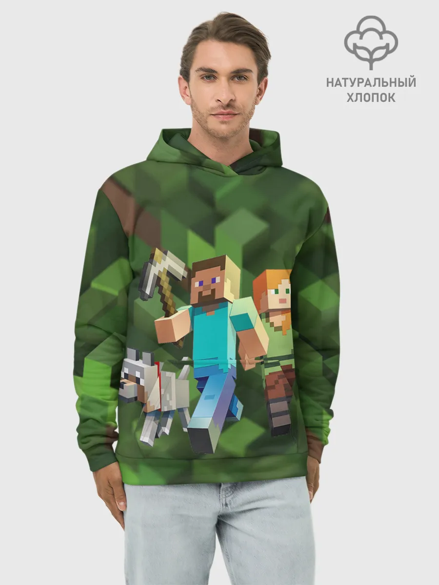 Худи мужской база хлопок / minecraft