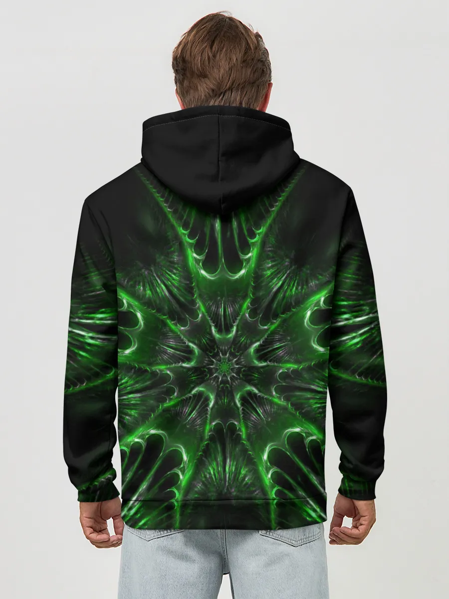 Худи мужской база хлопок / Зелёное Очарование