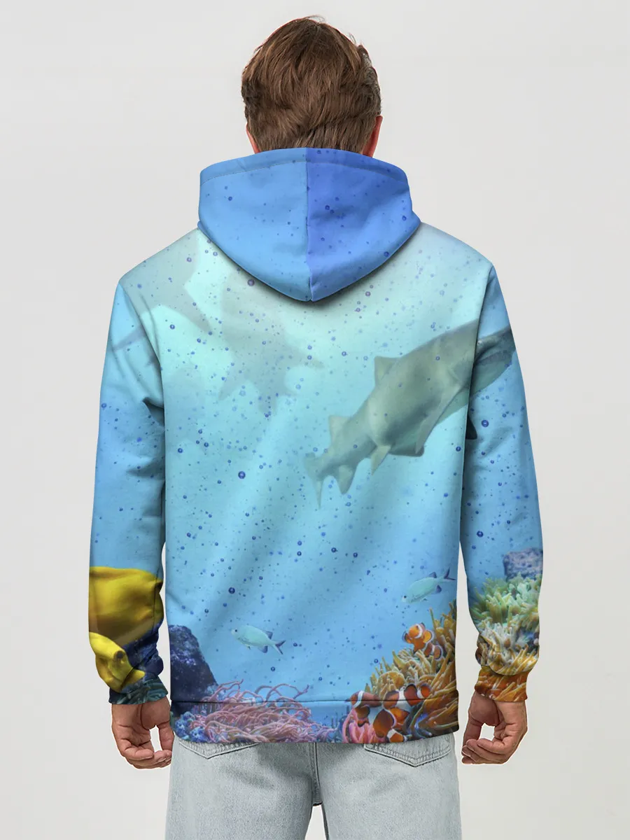 Худи мужской база хлопок / акулы