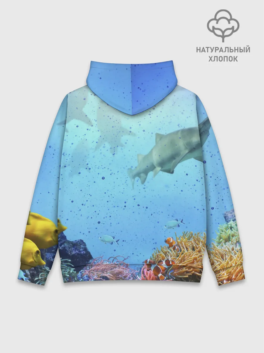 Худи мужской база хлопок / акулы