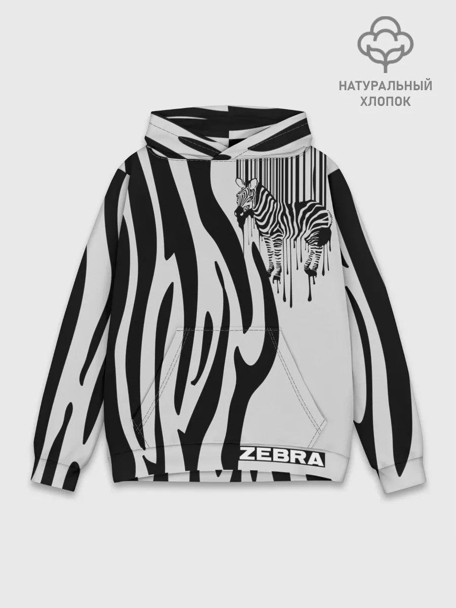Худи мужской база хлопок / Zebra