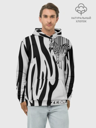 Худи мужской база хлопок / Zebra