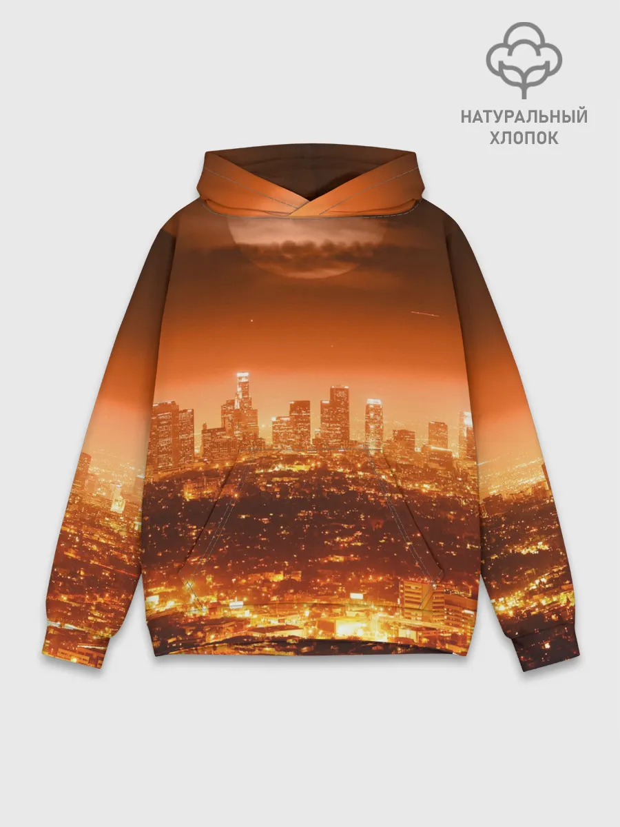 Худи мужской база хлопок / ночной город