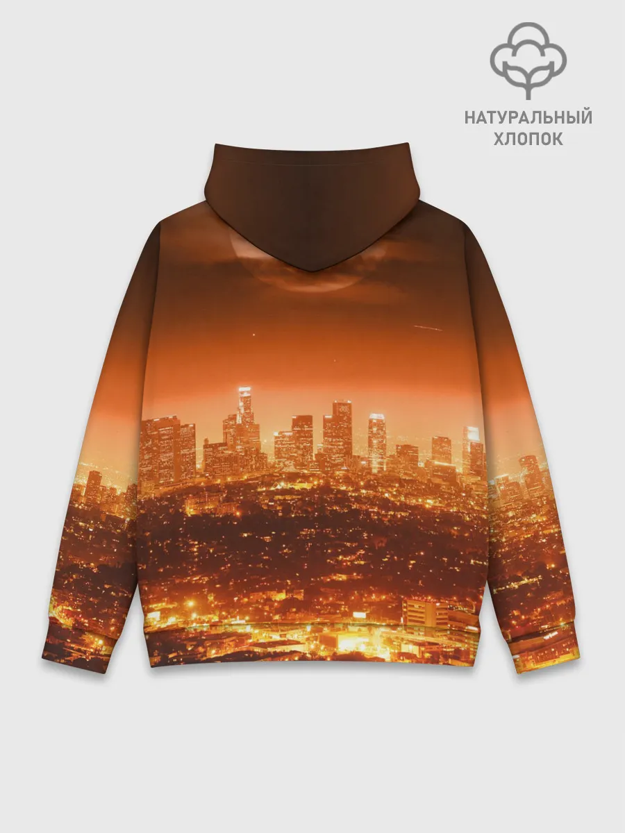 Худи мужской база хлопок / ночной город