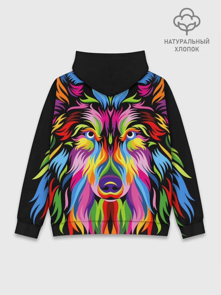 Худи мужской база хлопок / Neon wolf