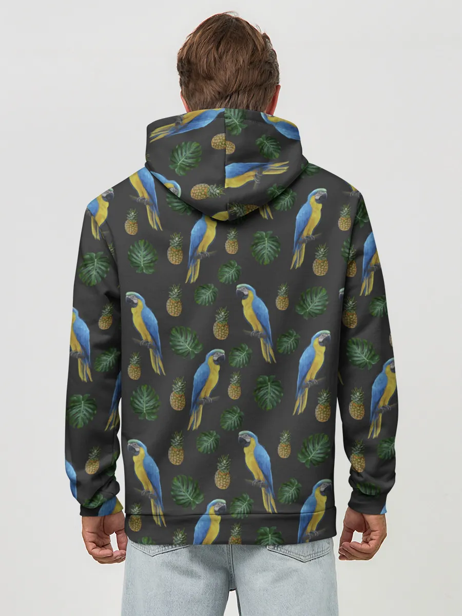 Худи мужской база хлопок / Попугай Ара