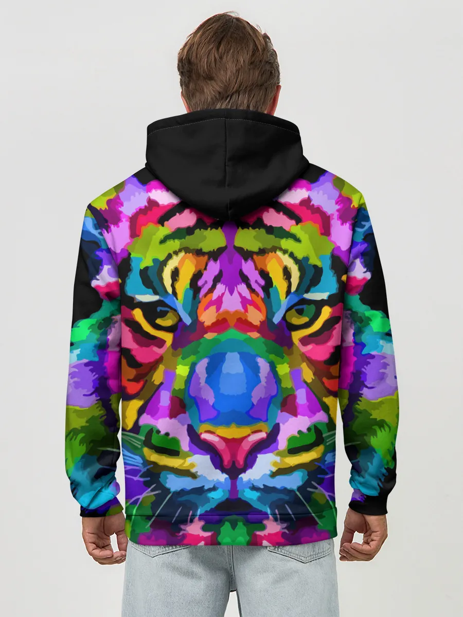 Худи мужской база хлопок / Neon tiger