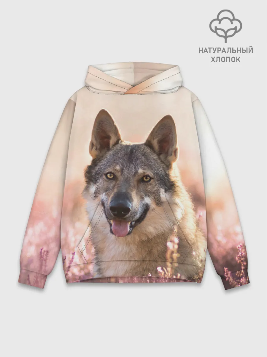 Худи мужской база хлопок / Красивый Волк