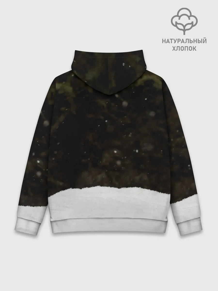 Худи мужской база хлопок / Лиса и снег