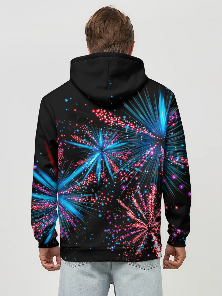 Худи мужской база хлопок / Праздничный фейерверк