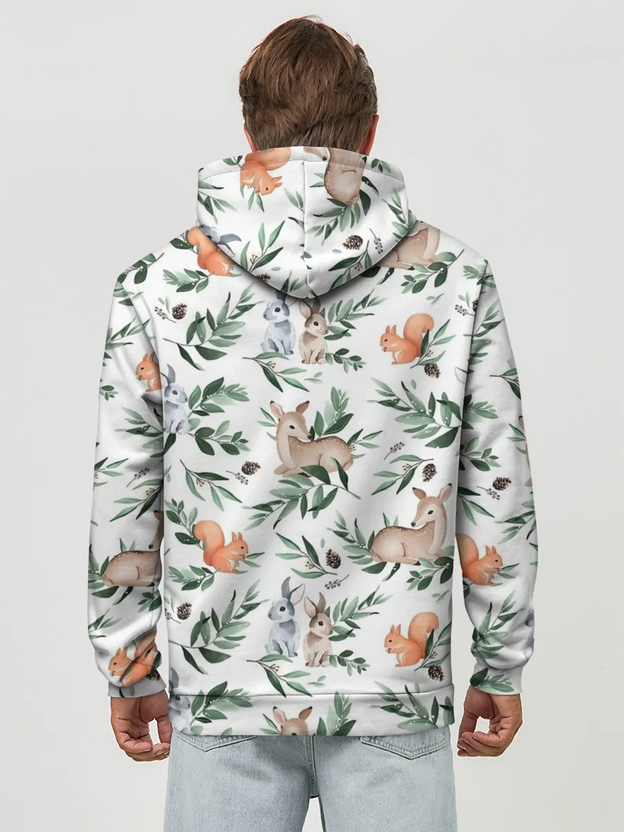 Худи мужской база хлопок / Лесные животные