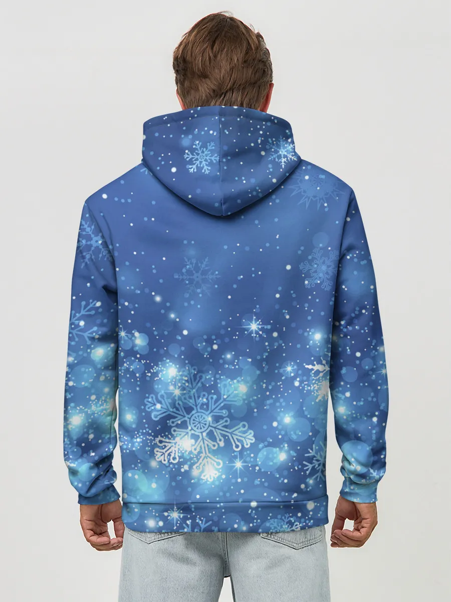 Худи мужской база хлопок / Снежинки.
