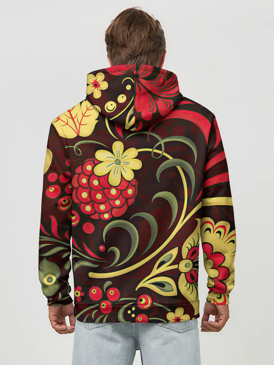 Худи мужской база хлопок / Хохлома