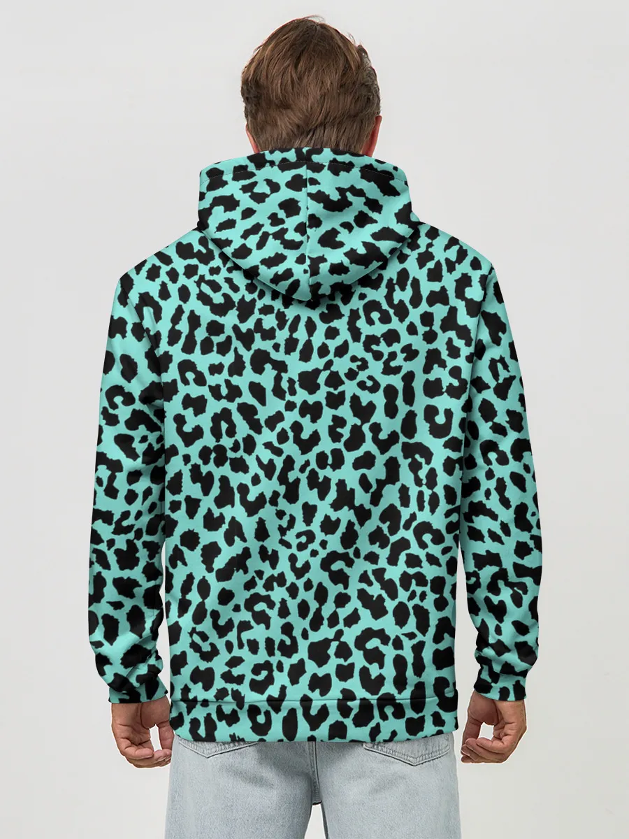 Худи мужской база хлопок / ЛАЗУРНЫЙ ЛЕОПАРД