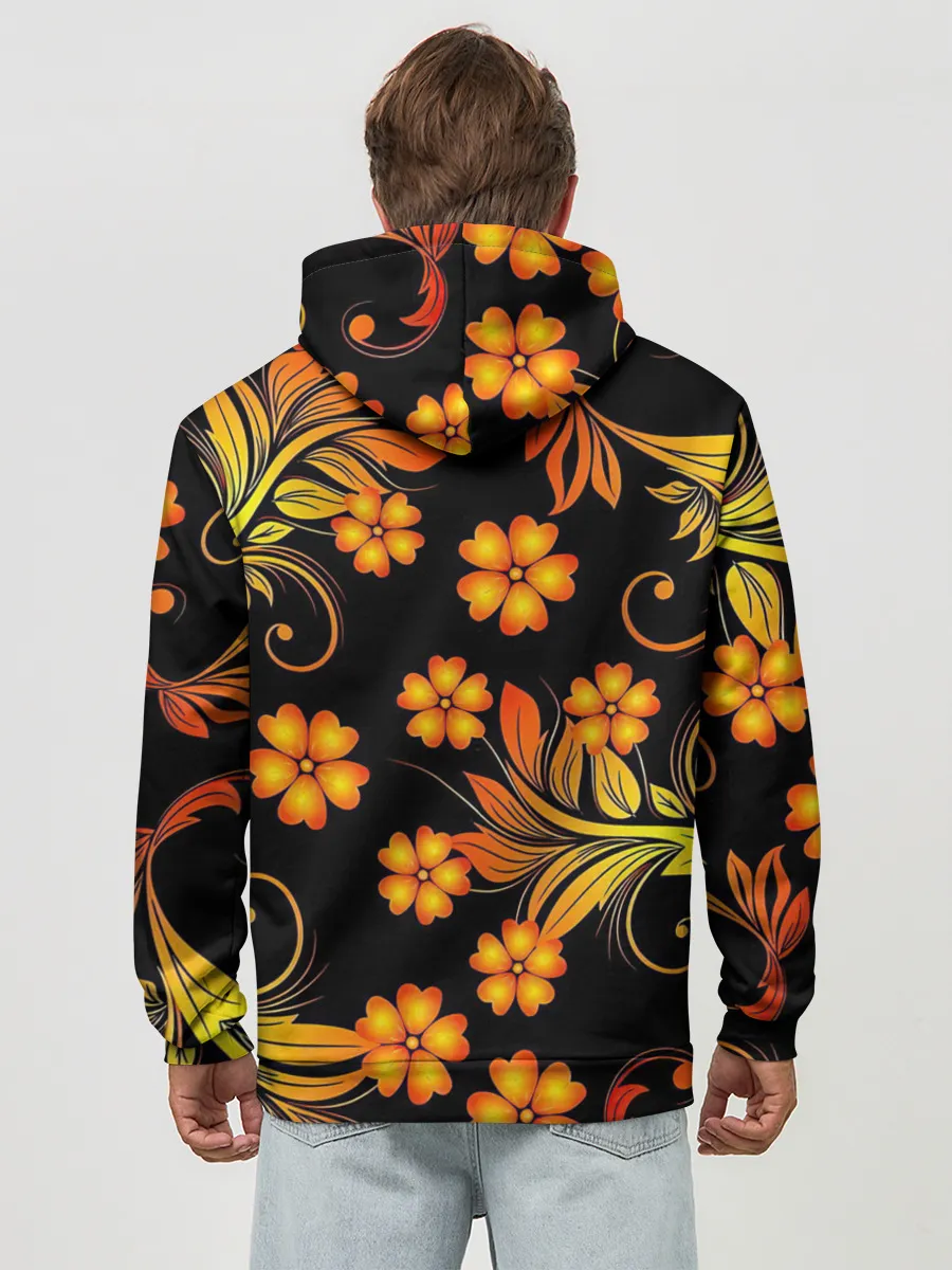 Худи мужской база хлопок / Хохлома