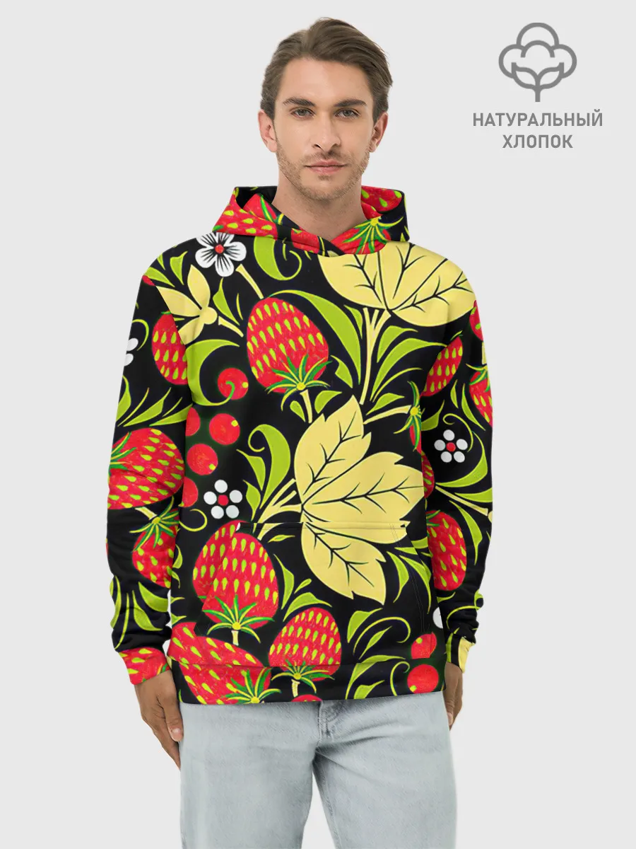 Худи мужской база хлопок / Хохлома