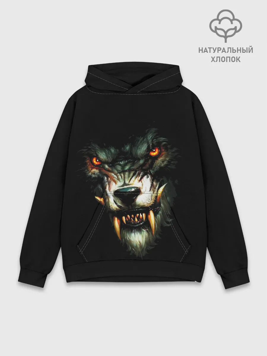Худи мужской база хлопок / ВОЛЧЬЯ ГОЛОВА