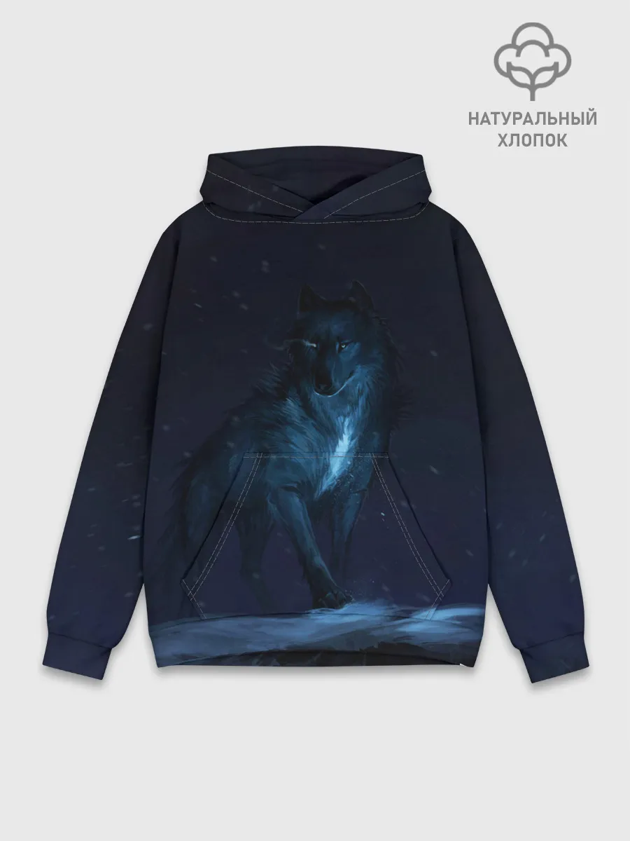 Худи мужской база хлопок / Зимний волк