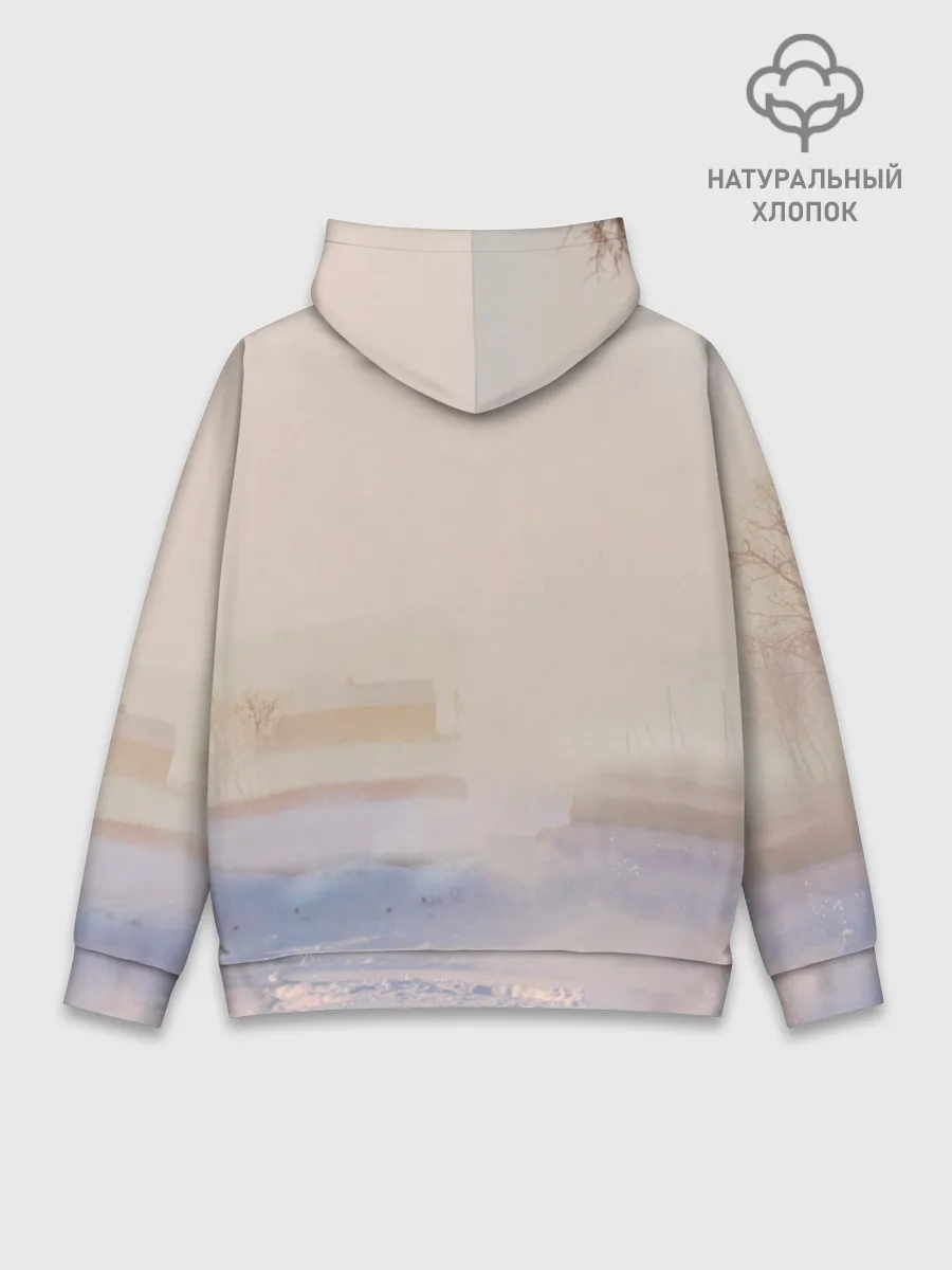 Худи мужской база хлопок / Белая лошадь