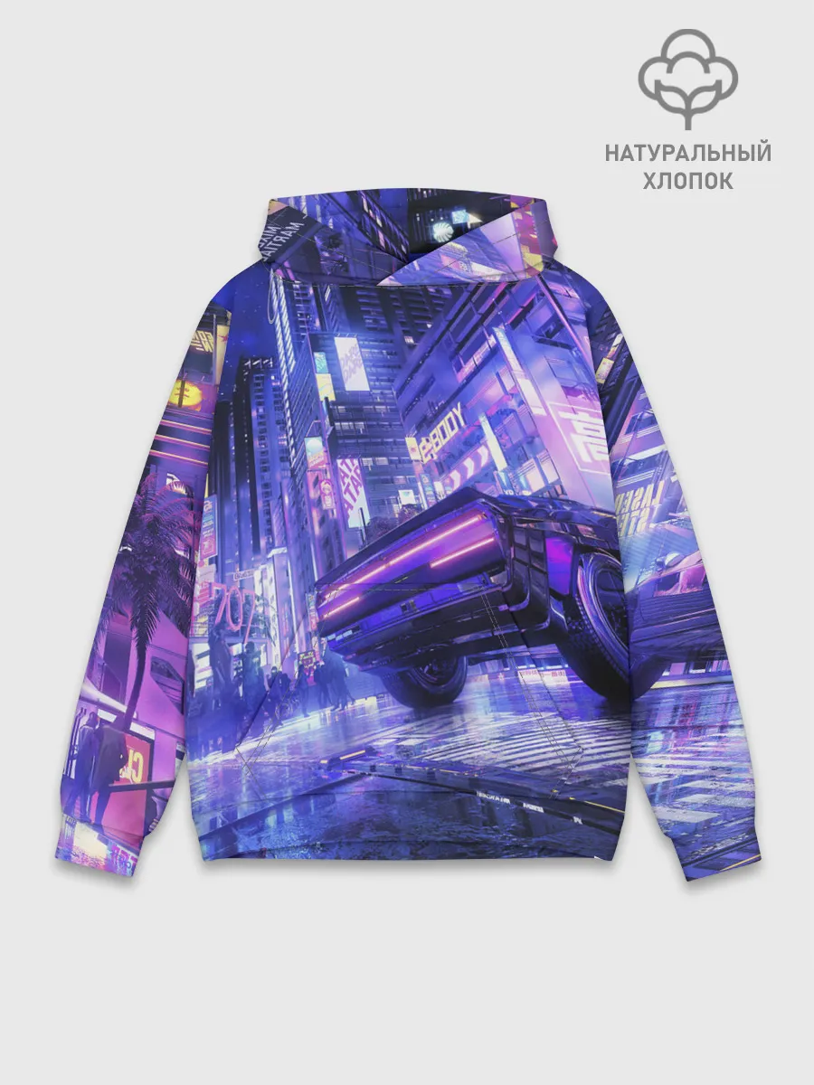 Худи мужской база хлопок / Cyberpunk city