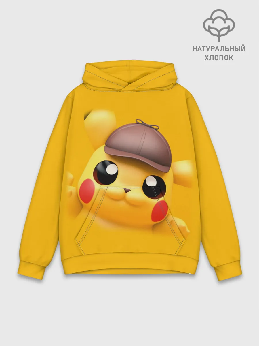 Худи мужской база хлопок / Pikachu Pika Pika