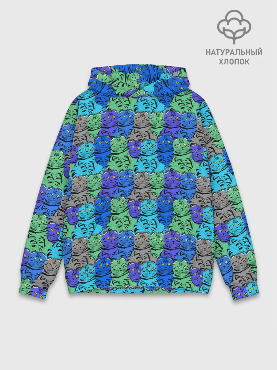 Худи мужской база хлопок / Толстый кот