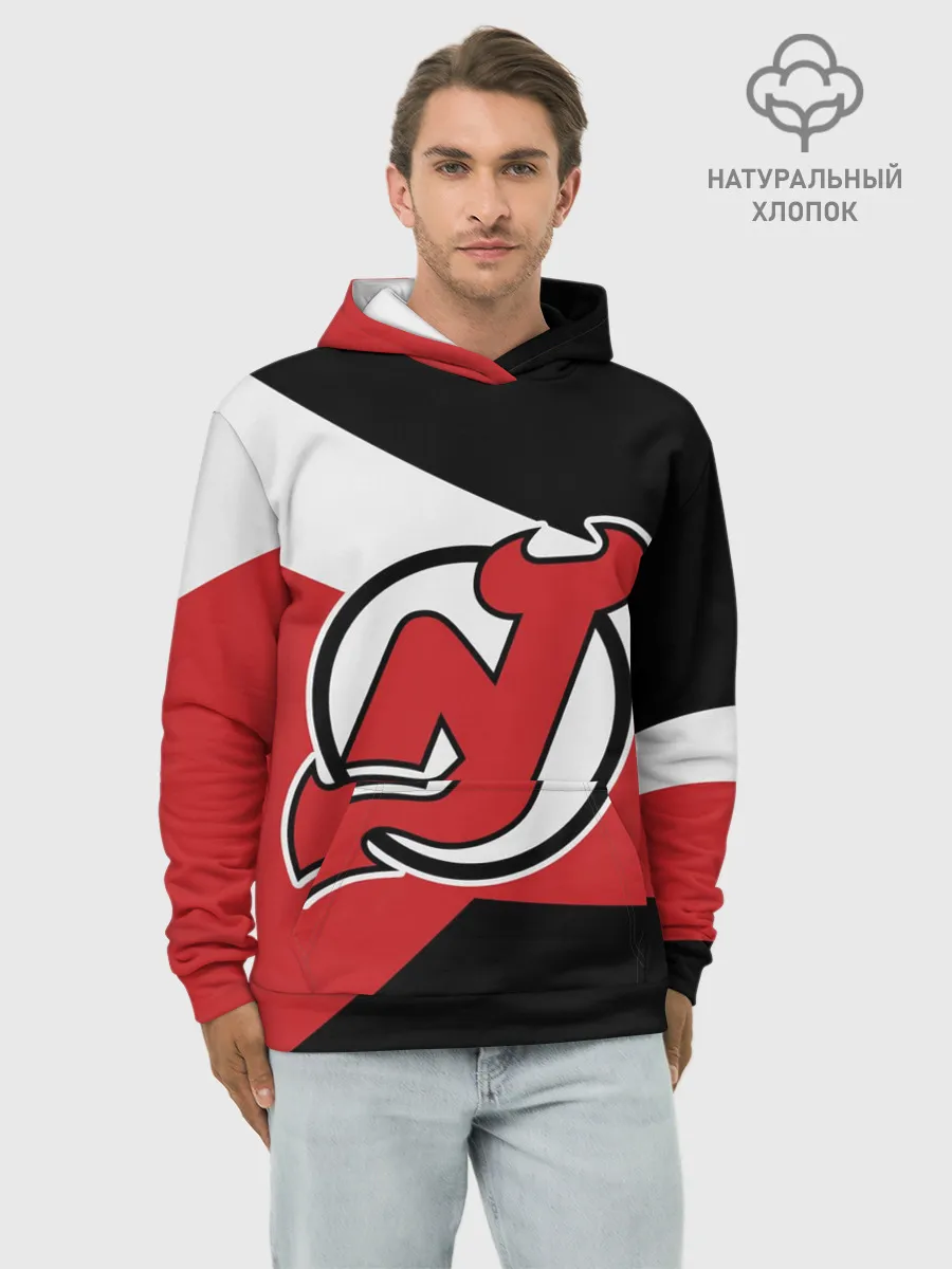 Худи мужской база хлопок / Нью-Джерси Девилз