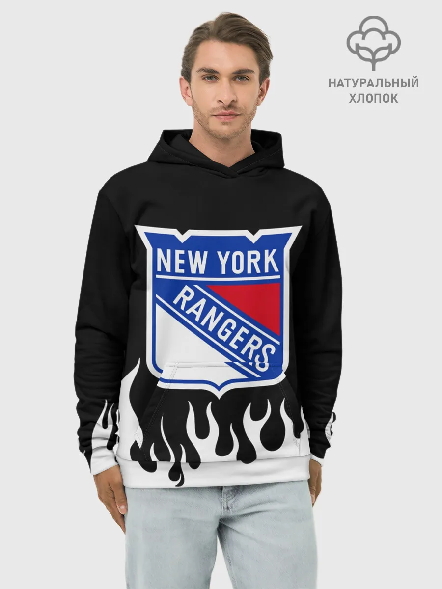 Худи мужской база хлопок / Нью-Йорк Рейнджерс