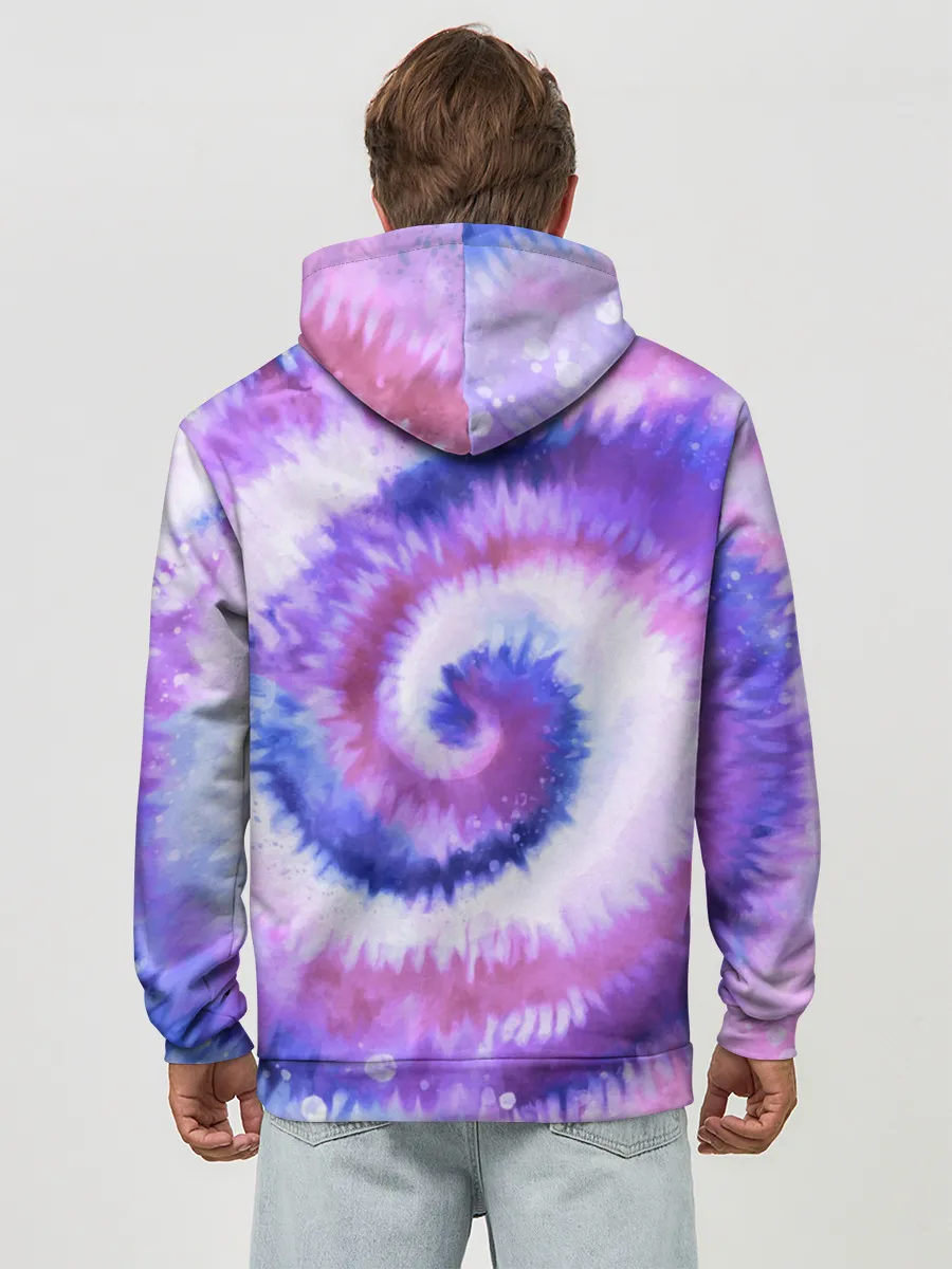 Худи мужской база хлопок / TIE-DYE PURPLE