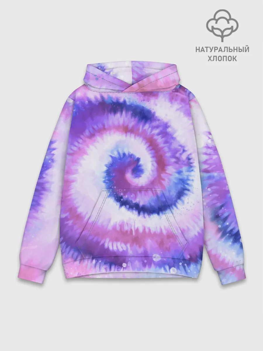 Худи мужской база хлопок / TIE-DYE PURPLE
