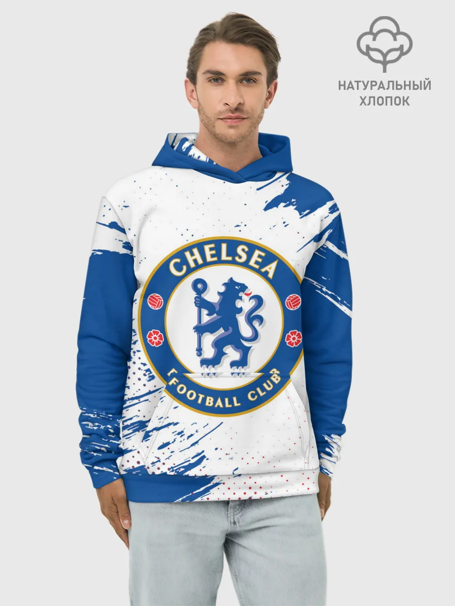 Худи мужской база хлопок / CHELSEA F.C. / ЧЕЛСИ