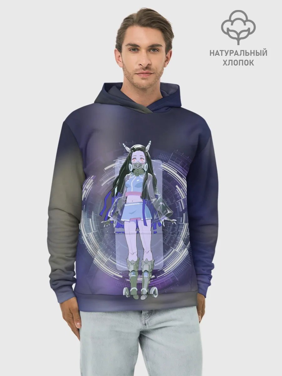 Худи мужской база хлопок / Nezuko Cyberpunk