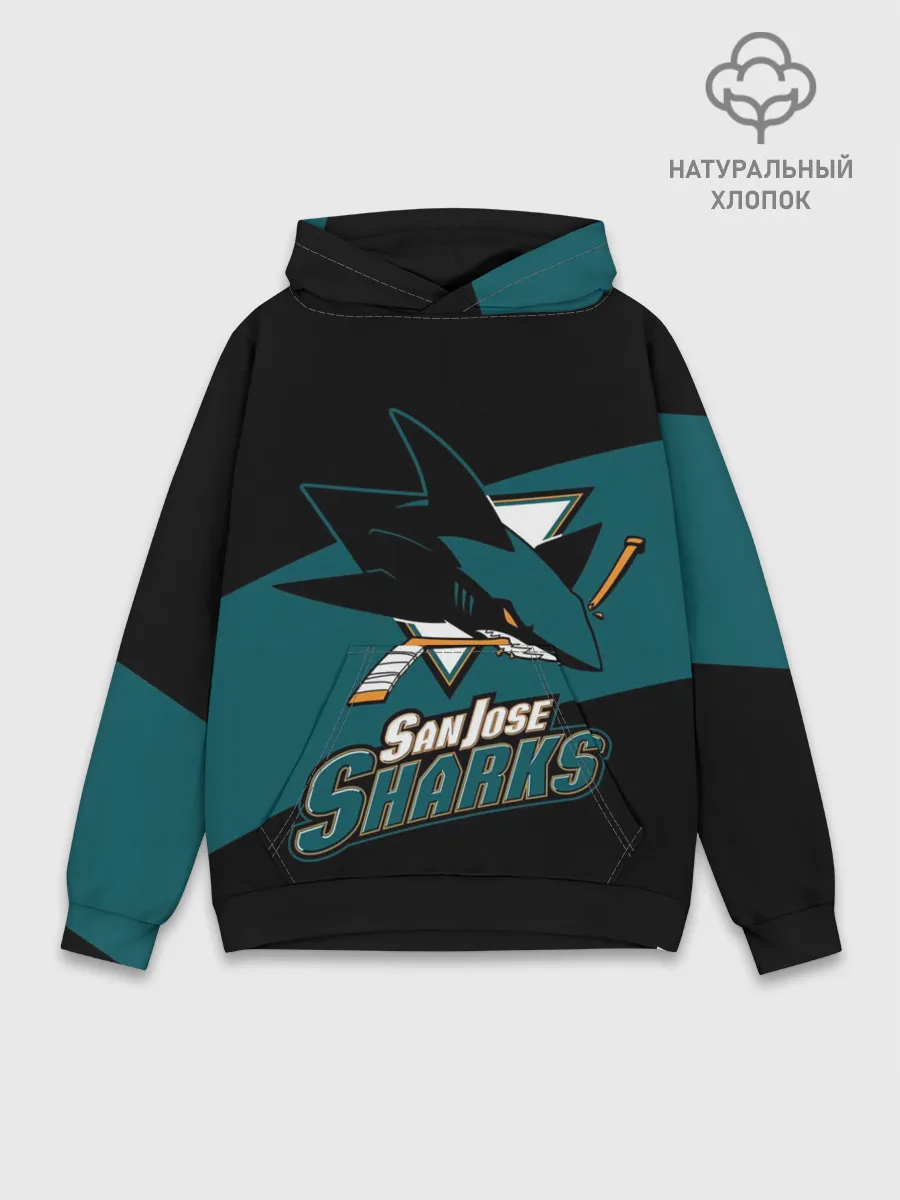Худи мужской база хлопок / Сан-Хосе Шаркс
