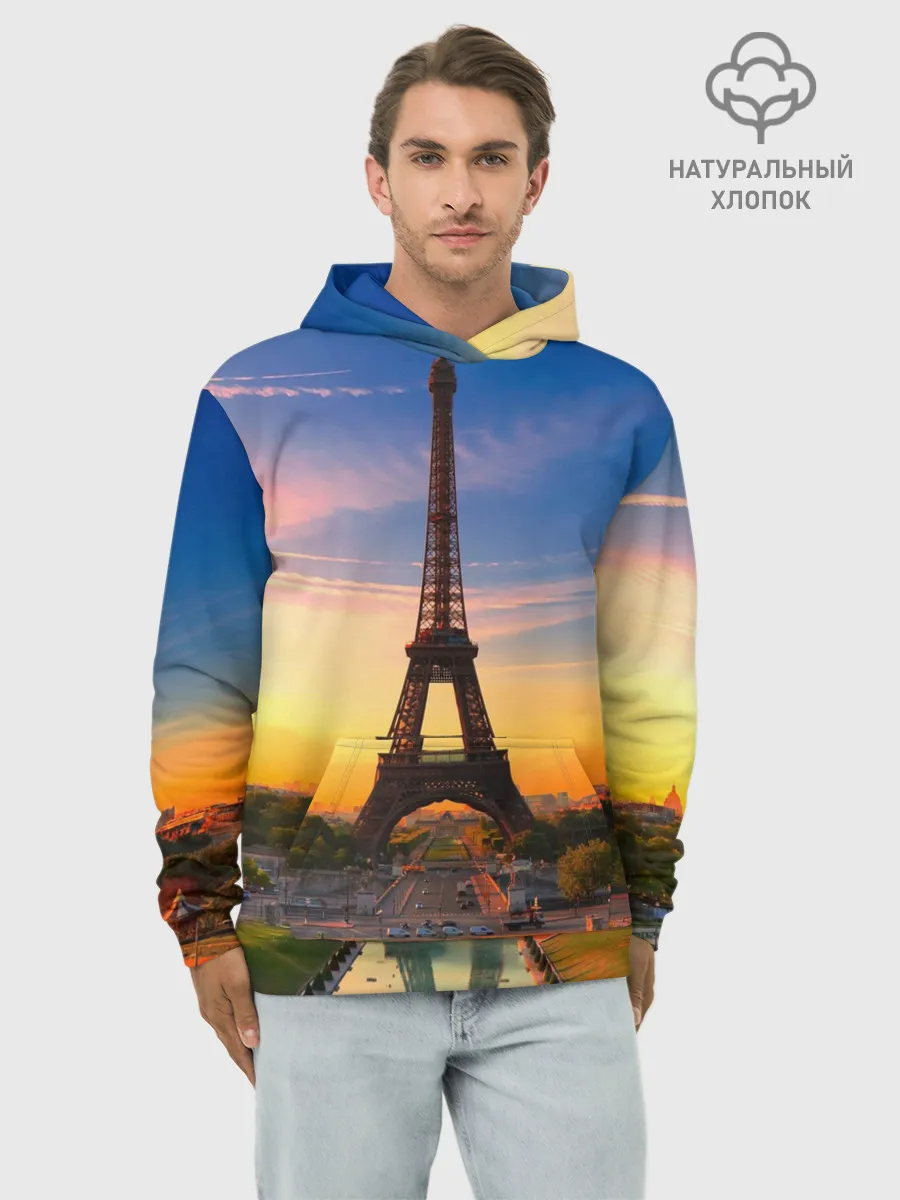 Худи мужской база хлопок / Эйфелева башня