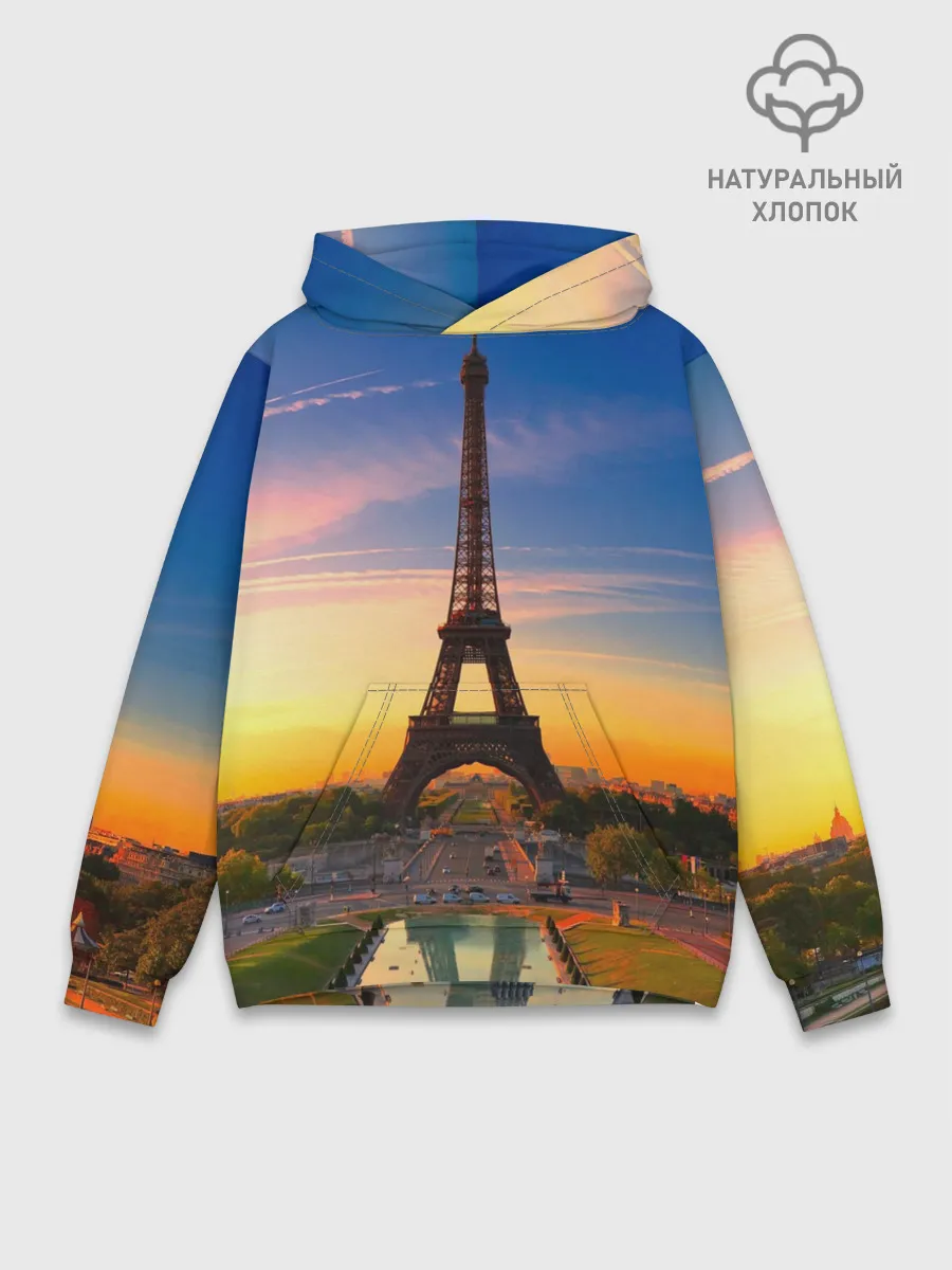 Худи мужской база хлопок / Эйфелева башня