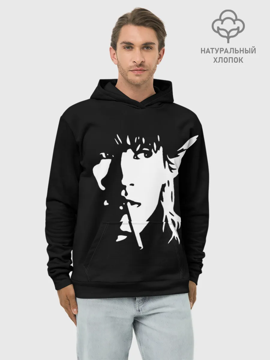 Худи мужской база хлопок / Цой Жив!