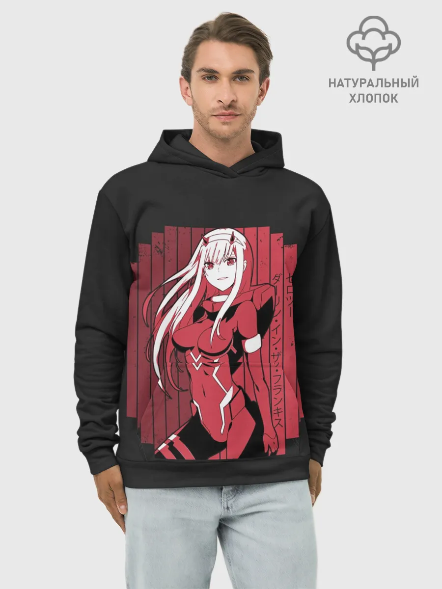 Худи мужской база хлопок / Zero Two в костюме