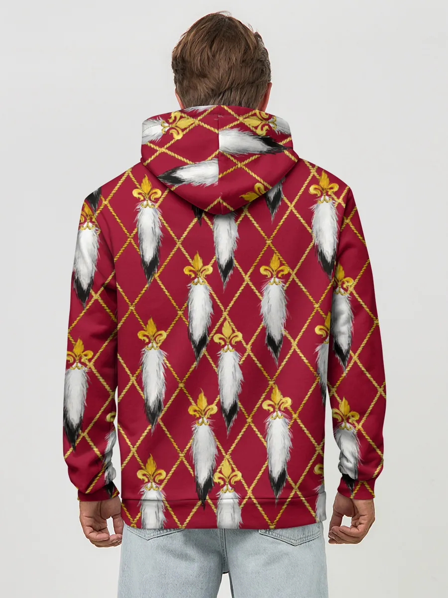 Худи мужской база хлопок / Tassels red gold 3D space