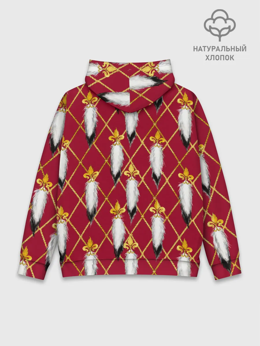 Худи мужской база хлопок / Tassels red gold 3D space