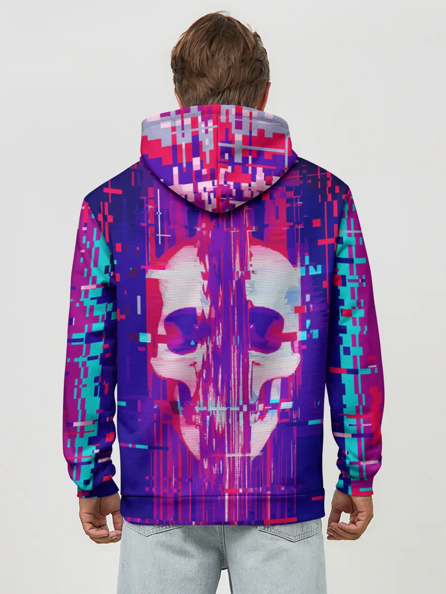 Худи мужской база хлопок / Skull glitch