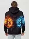 Худи мужской база хлопок / Абстракция,Инь-Ян,Огонь,Вода