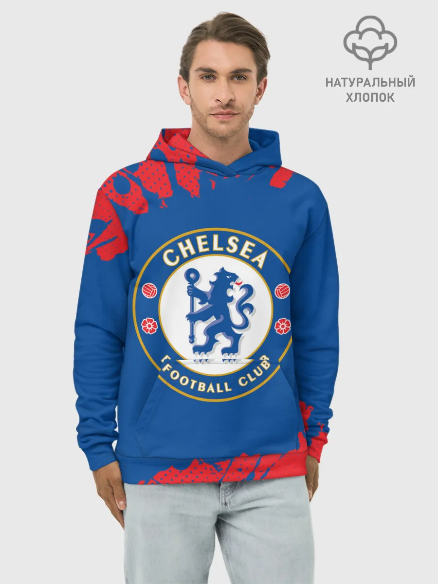 Худи мужской база хлопок / CHELSEA F.C. / ЧЕЛСИ
